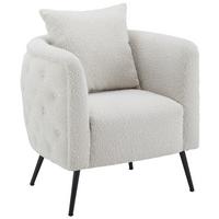 CHESTERFIELD-SESSEL TYRON -TREND- - Beige/Schwarz, Romantik / Landhaus, Holz/Textil (76/72/72cm) - Premium Living