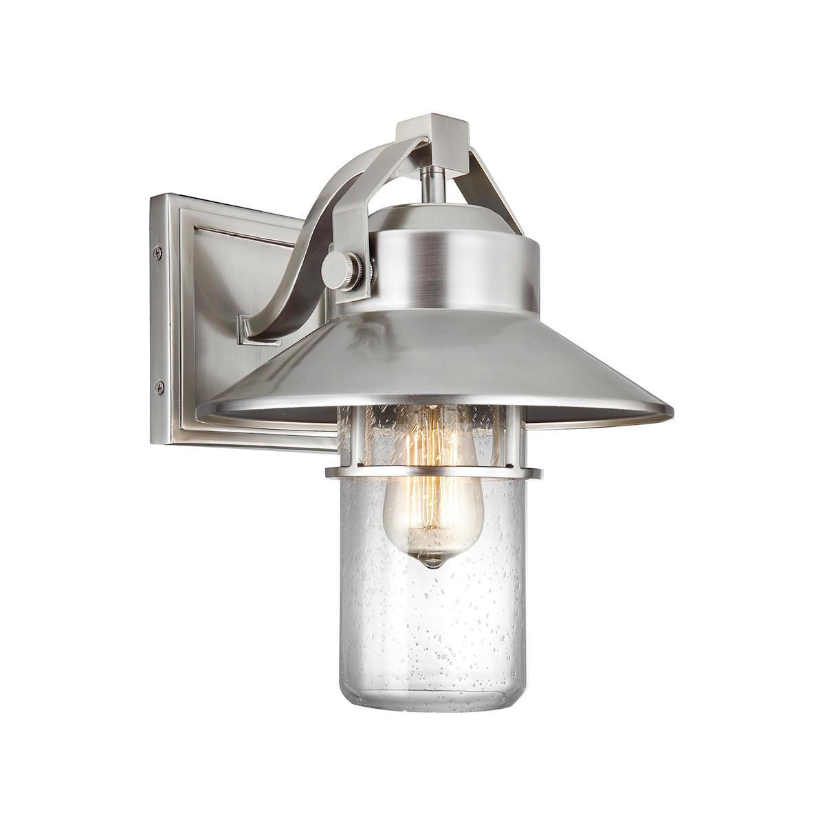 Vanjska Zidna Svjetiljka Boynton - siva/boje oplemenjenog čelika, Konvencionalno, staklo/plastika (26.7/32.8/31.1cm) - Elstead Lighting
