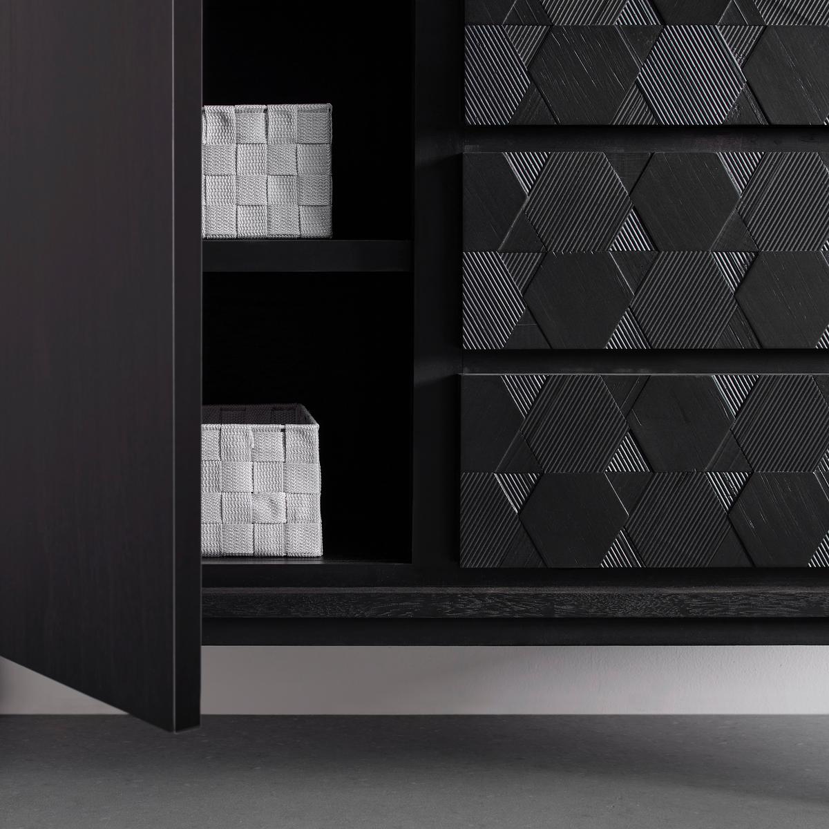 Sideboard "Roma" schwarz - Schwarz, Modern, Holz/Metall (131,5/77/42cm) - Bessagi Home