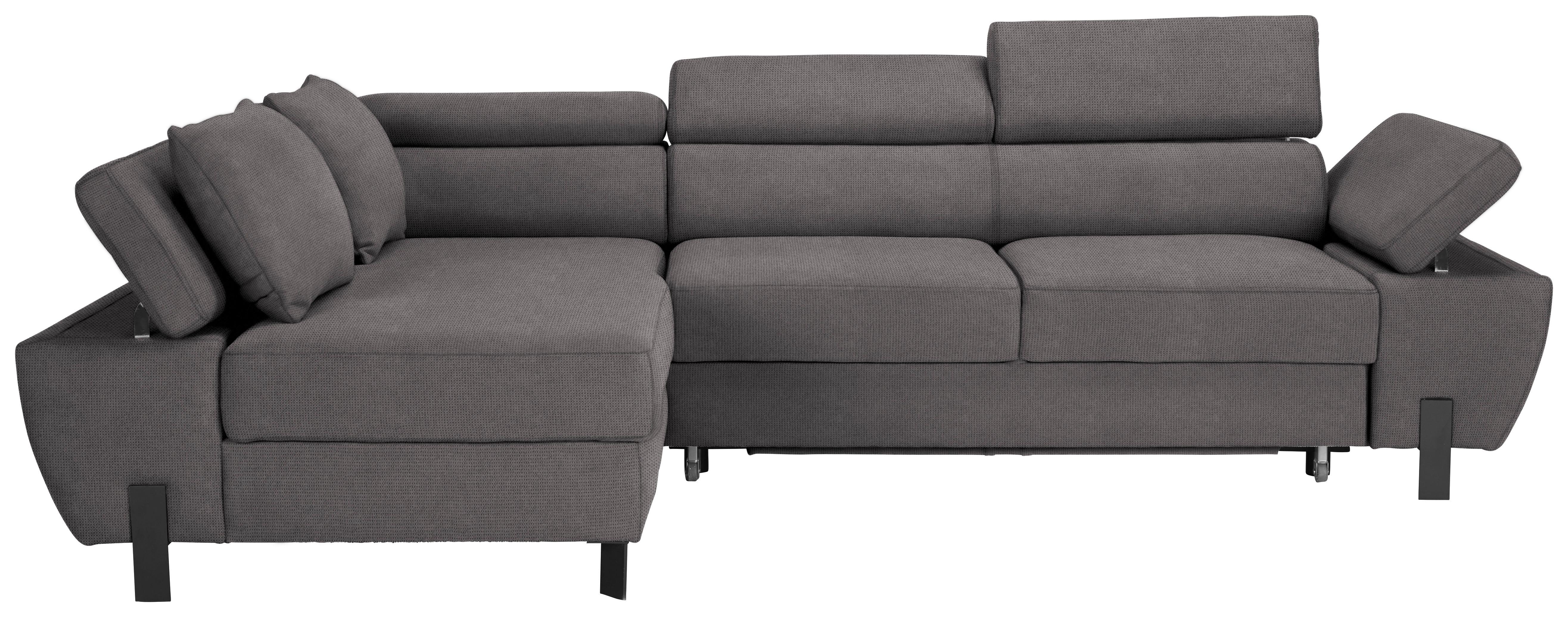 Ecksofa Molina Mini Dunkelgrau - Dunkelgrau/Schwarz, MODERN, Textil/Metall (189/277cm) - Mömax
