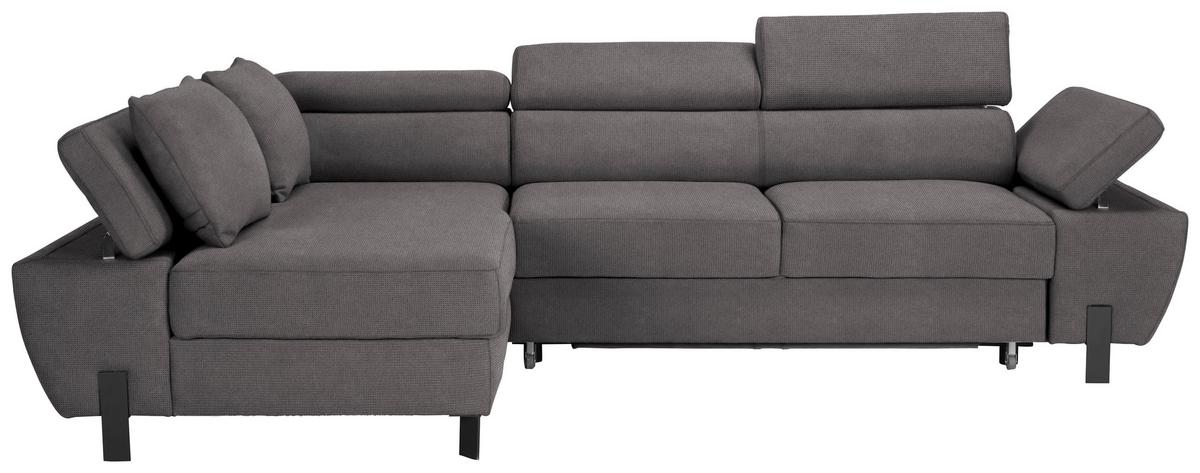 Kutna Garnitura Molina Mini - tamno siva/crna, Moderno, tekstil/metal (189/277cm) - Mömax