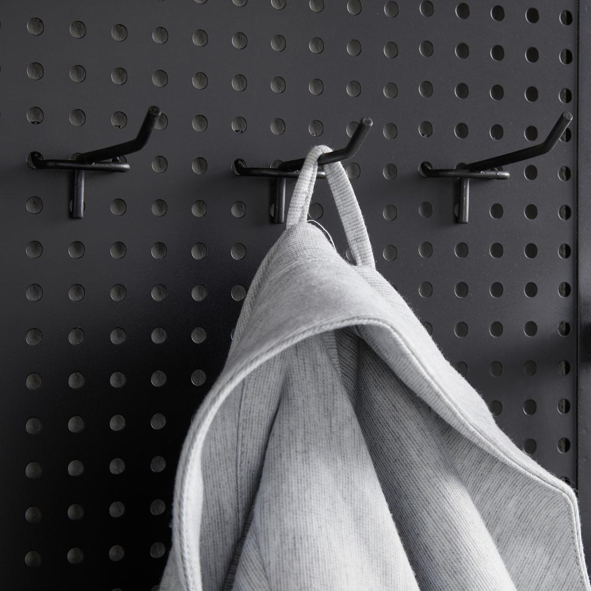 Garderobe Lorenzo Schwarz/Kiefer Metall/Echtholz - Schwarz/Kieferfarben, MODERN, Holz/Metall (40/180/25cm) - Bessagi Home