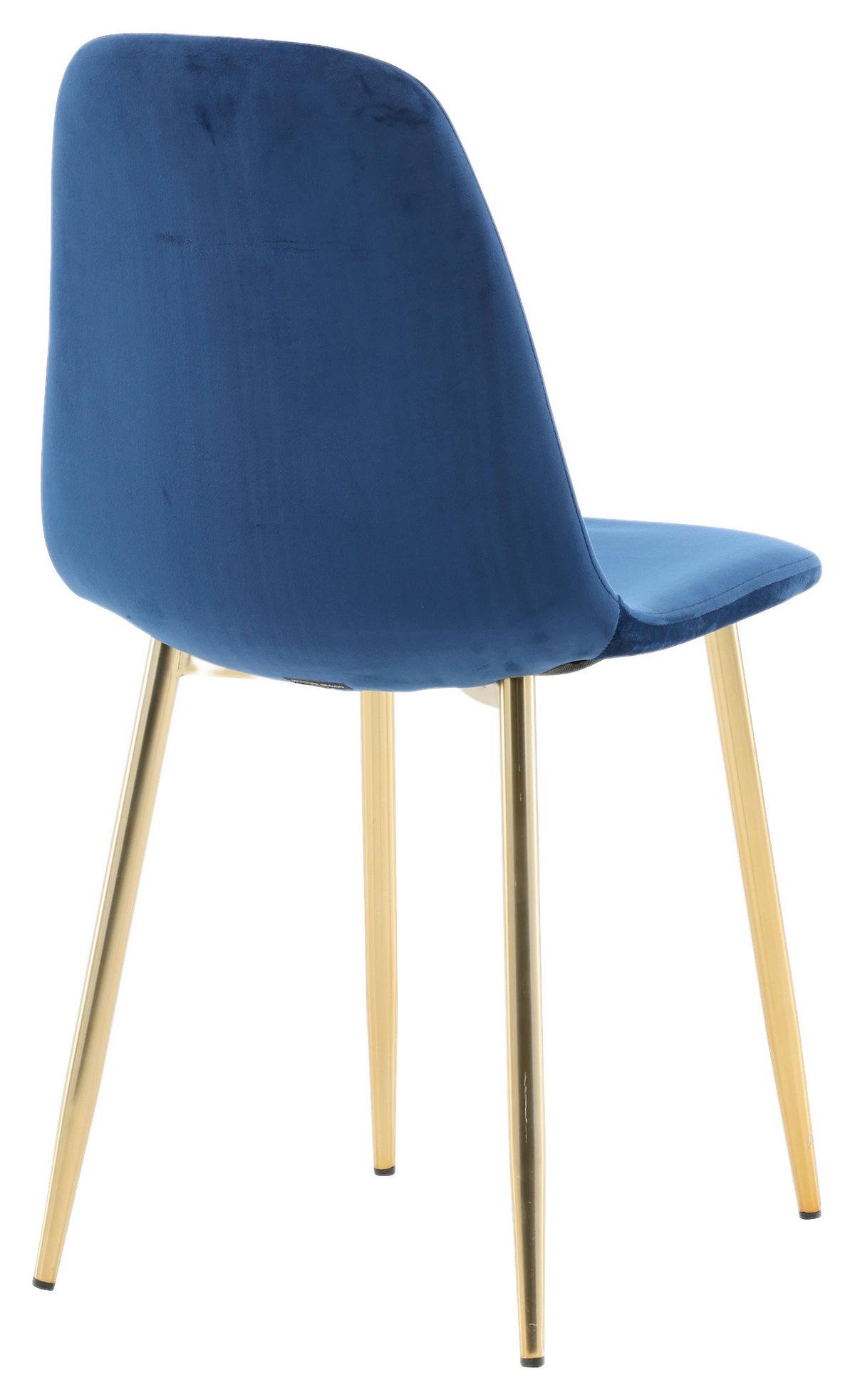 STUHL-SET POLAR - Messingfarben/Hellblau, Design, Textil/Metall (44/86/52cm) - Livetastic