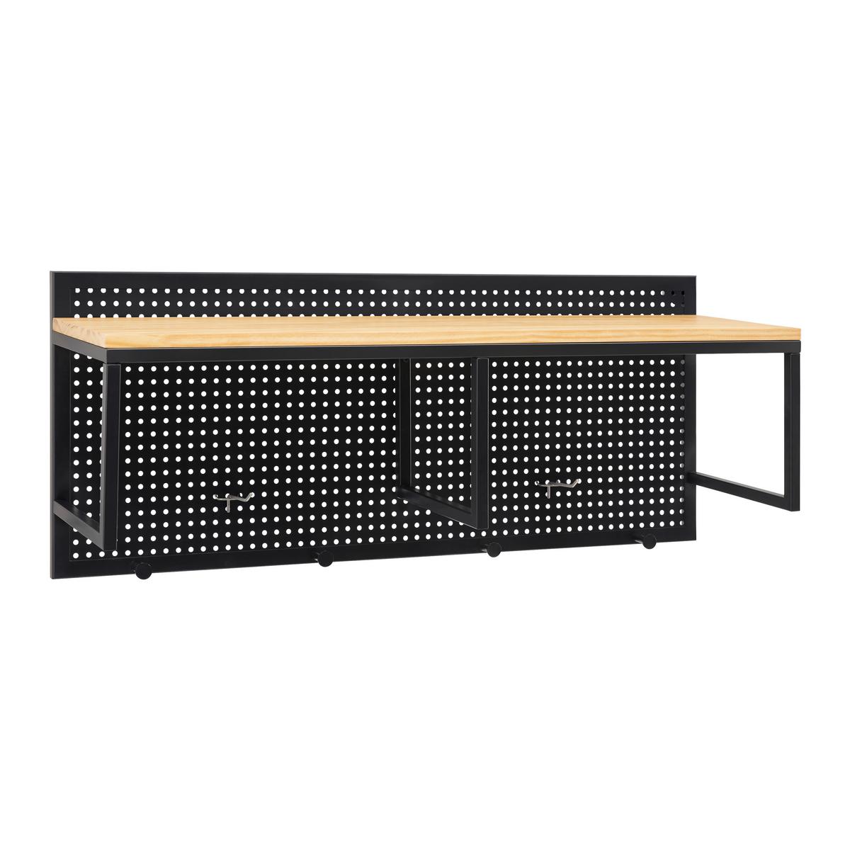 Garderobe Lorenzo ca. 90x37 cm Metall/Kiefer - Schwarz/Kieferfarben, MODERN, Holz/Metall (90/37/25cm) - Bessagi Home