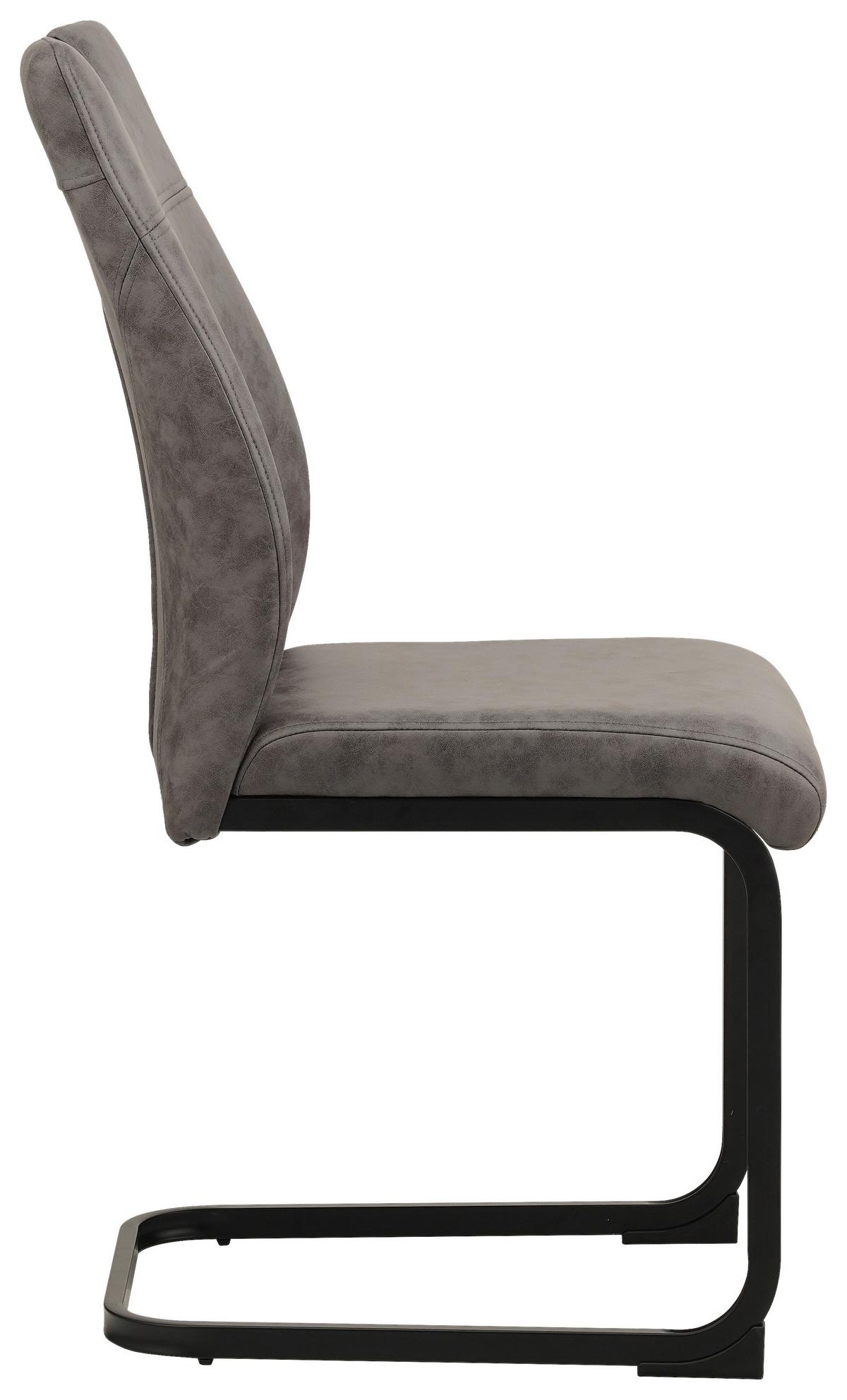 KRZESŁO NA PŁOZIE KERMIT - czarny/szary, Design, metal/tkanina (43/97/57cm) - Xora