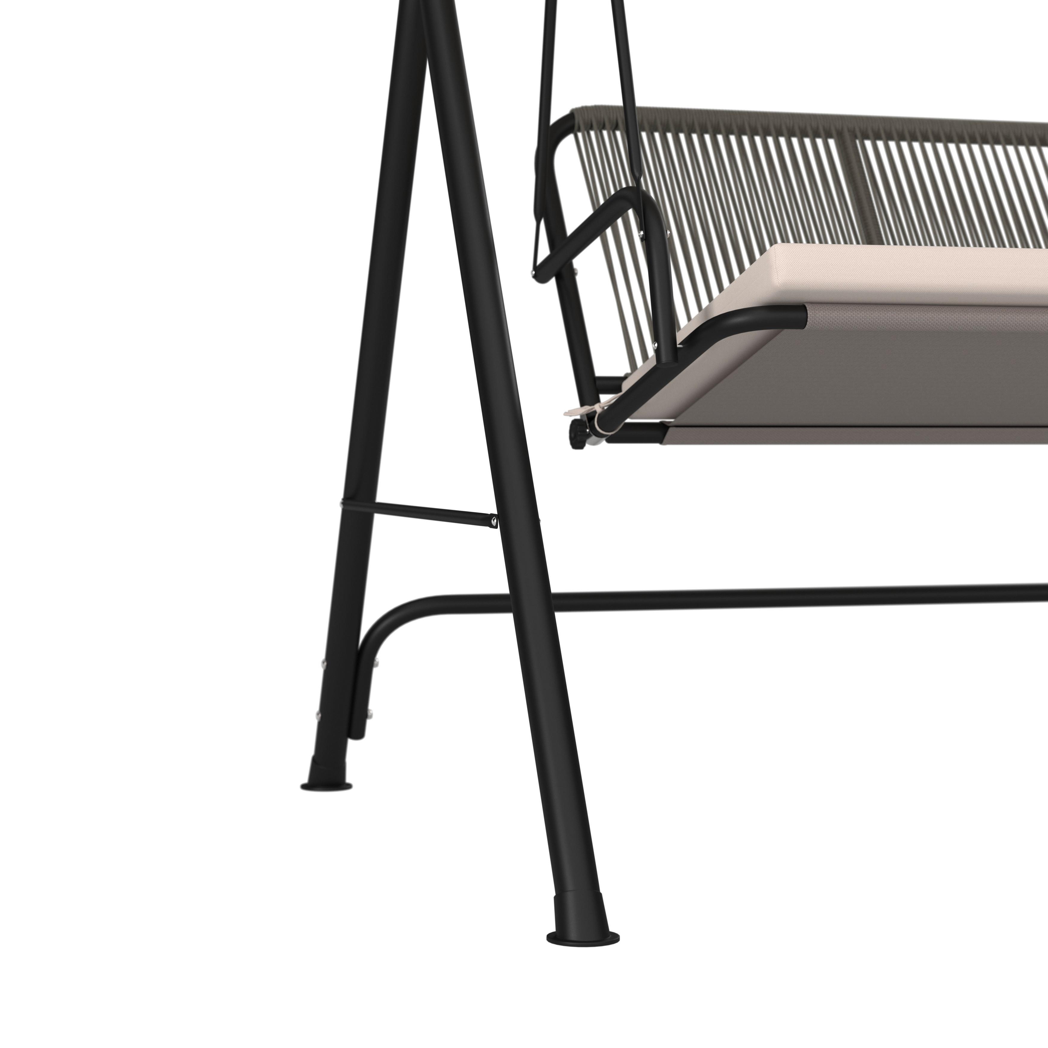 HAMMOCK SAVANNA - ljusgrå/svart, Modern, metall/textil (170/162/120cm) - Bessagi Garden