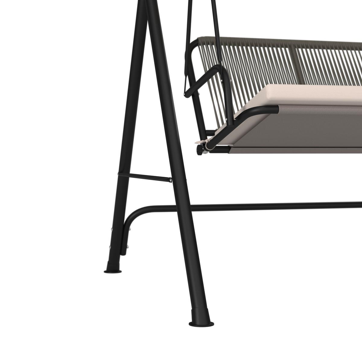 Gugalnica Savanna, Svetlo Siva - črna/svetlo siva, Moderno, kovina/tekstil (170/162/120cm) - Bessagi Garden