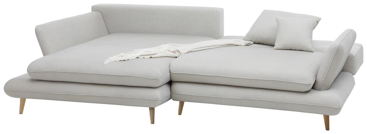 Sedežna Garnitura Monte Z Ležiščem In Predalom - naravne barve/svetlo siva, Romantika, tekstil/les (181/283cm) - Premium Living