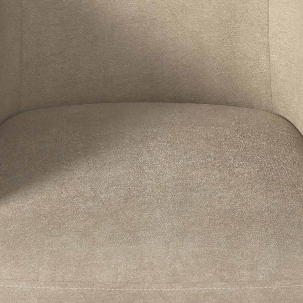 Armlehnstuhl Emmie Taupe Chenille Drehbar Gepolstert - Taupe/Eichefarben, MODERN, Holz/Textil (60/75/60cm) - Bessagi Home