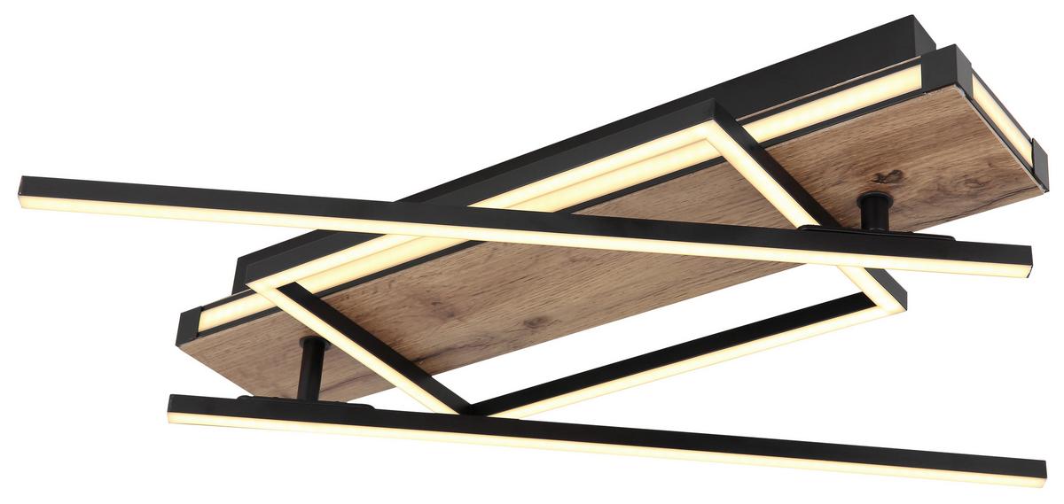 Stropna Led-svetilka Colli, S Sijalko - črna/temno rjava, Design, kovina/umetna masa (120/88/12cm) - Globo