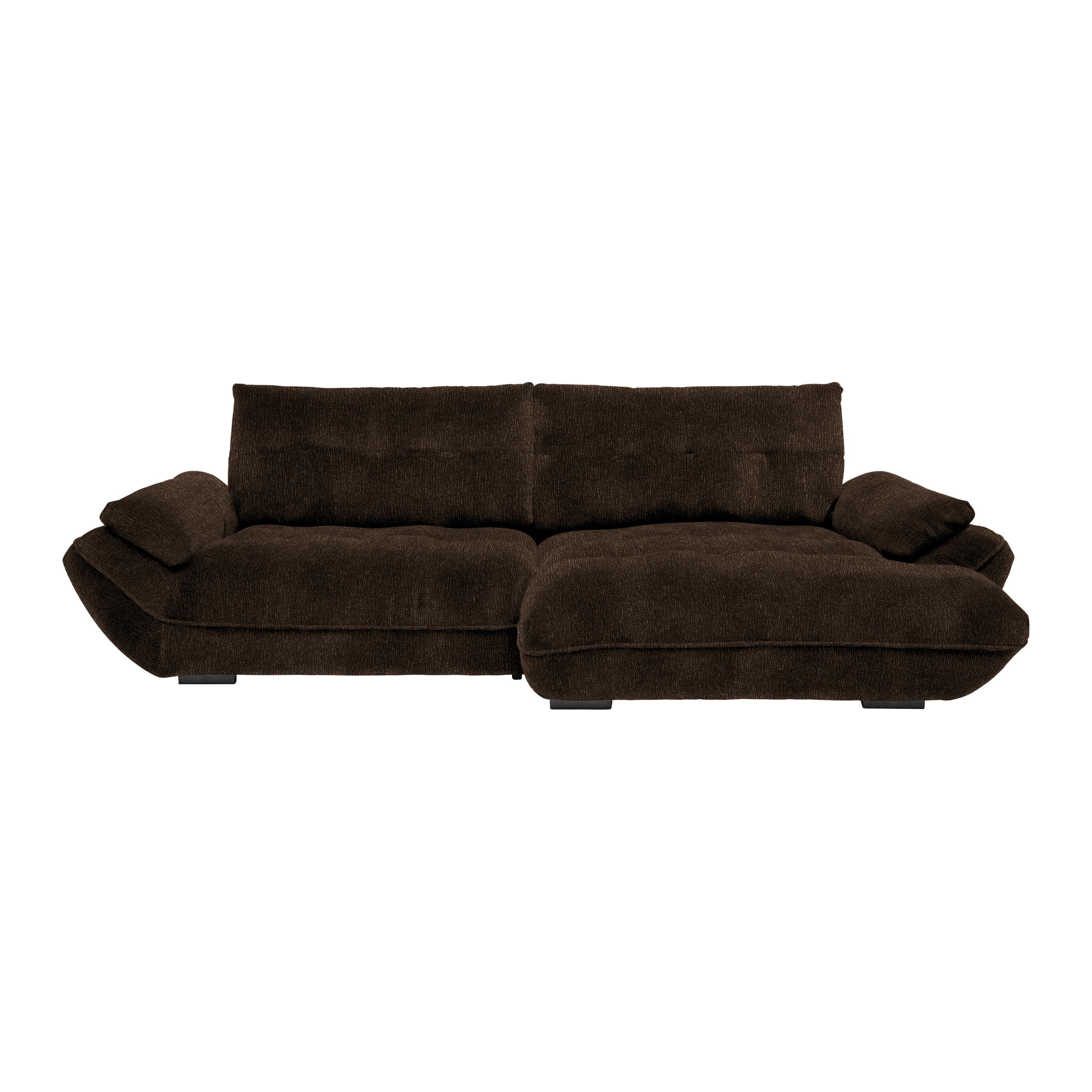 Wohnlandschaft Vivo Dunkelbraun - Dunkelbraun/Schwarz, MODERN, Kunststoff/Textil (317/63/179cm) - Premium Living