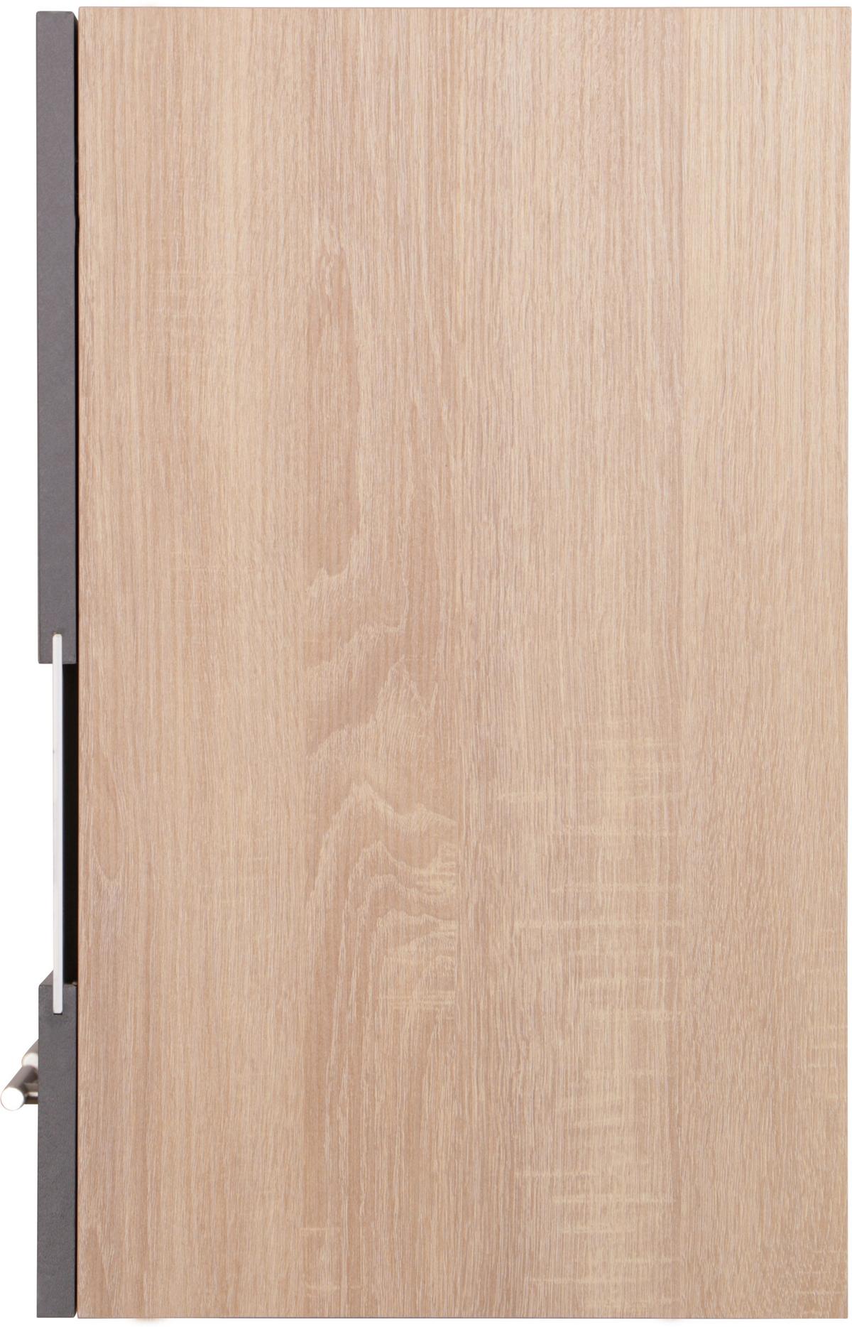 Kuhinjska Zgornja Omarica Merle, Barva Hrasta, Siva - srebrne barve/siva, Basics, kovina/steklo (100/56,1/34,6cm) - Respekta