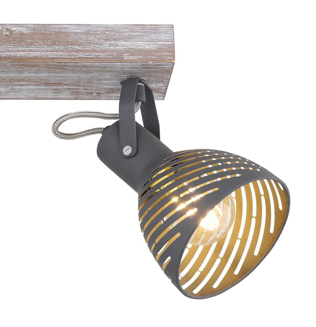 Reflektor Mori - modra/siva, Basics, kovina/les (30/12,5/25cm) - Globo