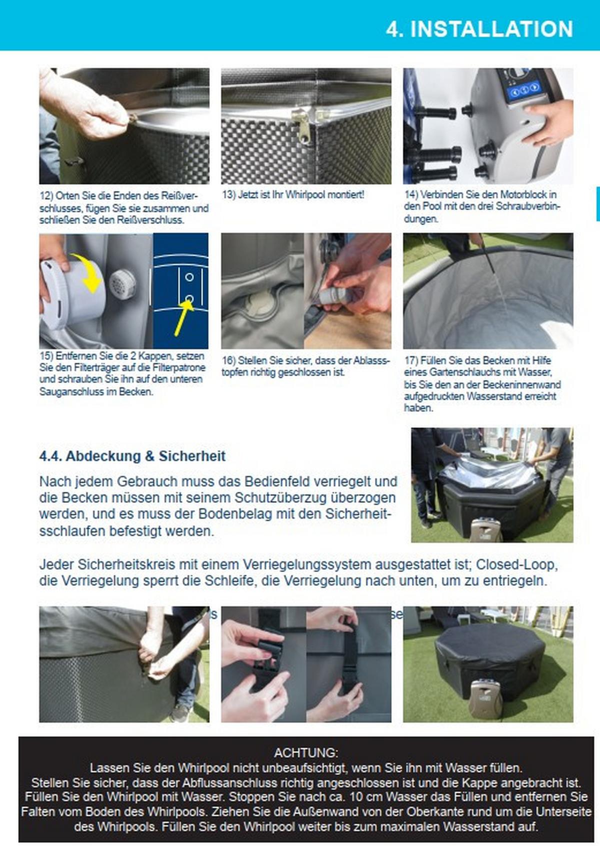 Whirlpool Netspa Vita+ 5 Möbel Schwarz Ø ca. 268cm - Schwarz, Basics, Kunststoff/Metall (268cm)