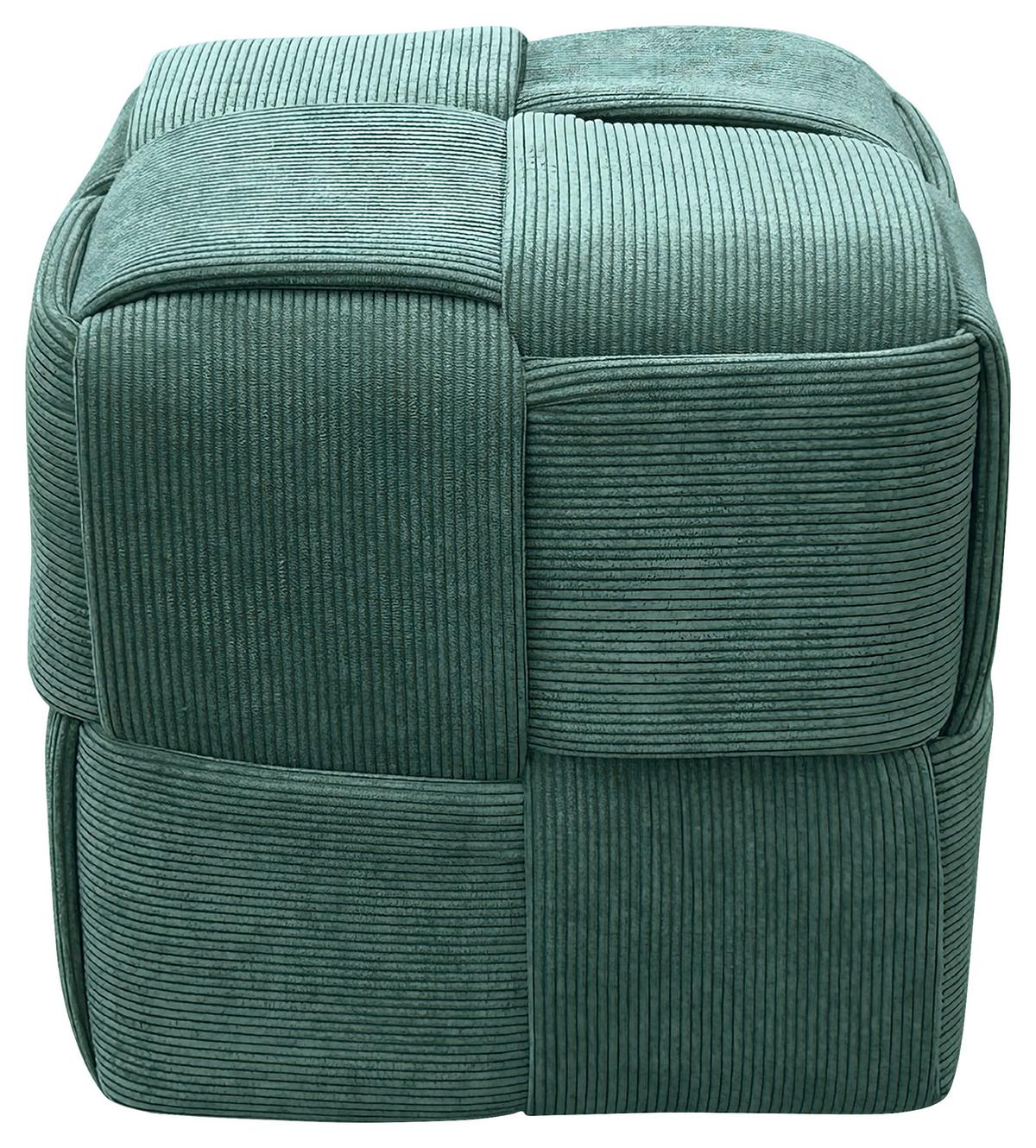 Pouf URBAN Dunkelgrün, Cord - Dunkelgrün, Design, Textil (40/40/40cm) - MID.YOU