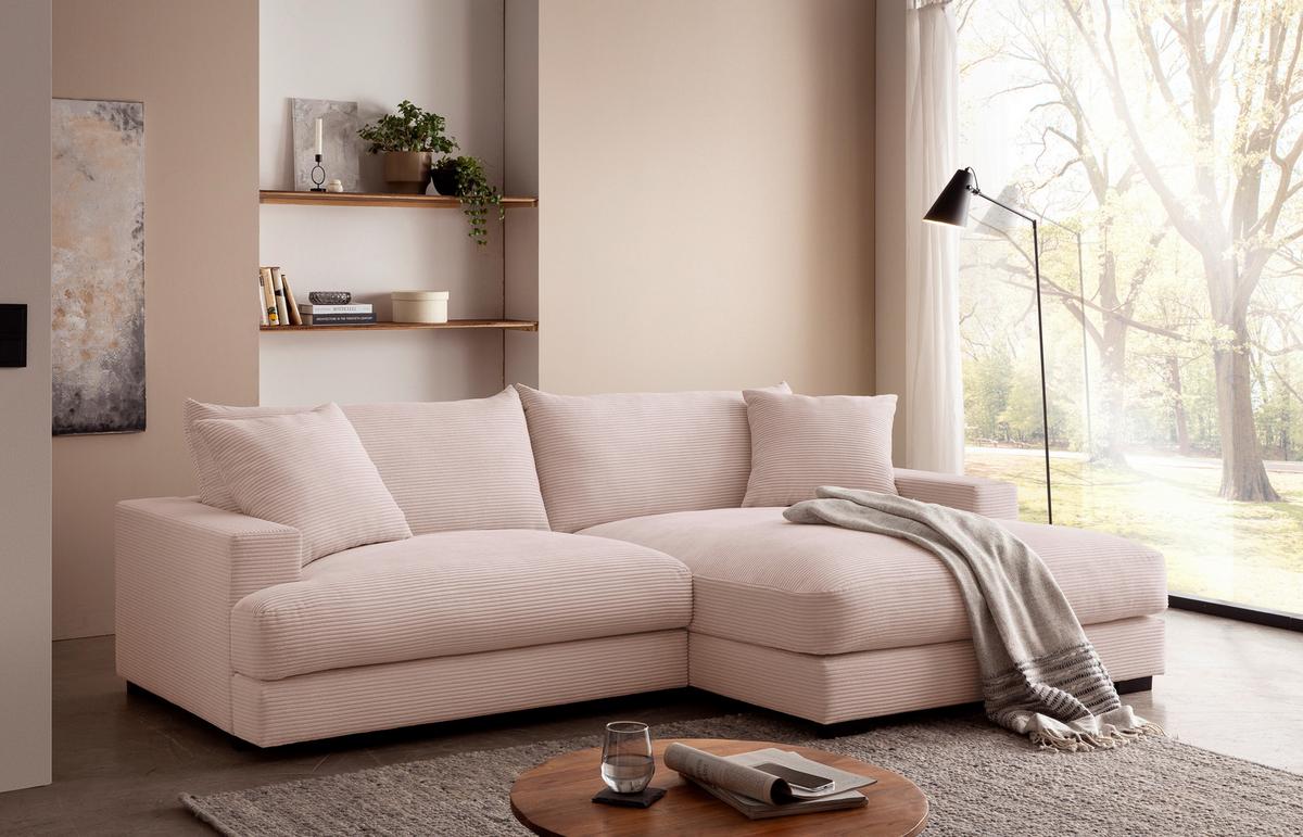 Coltar PELLE - roz, Modern, textil (265/180cm)