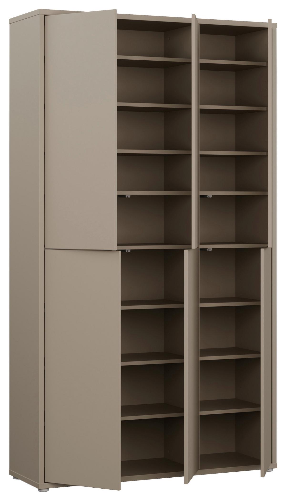 Omara Za Čevlje Alice, Rjavosiva - rjavosiva/siva, Moderno, umetna masa/leseni material (109,2/191,9/34,9cm) - Modern Living