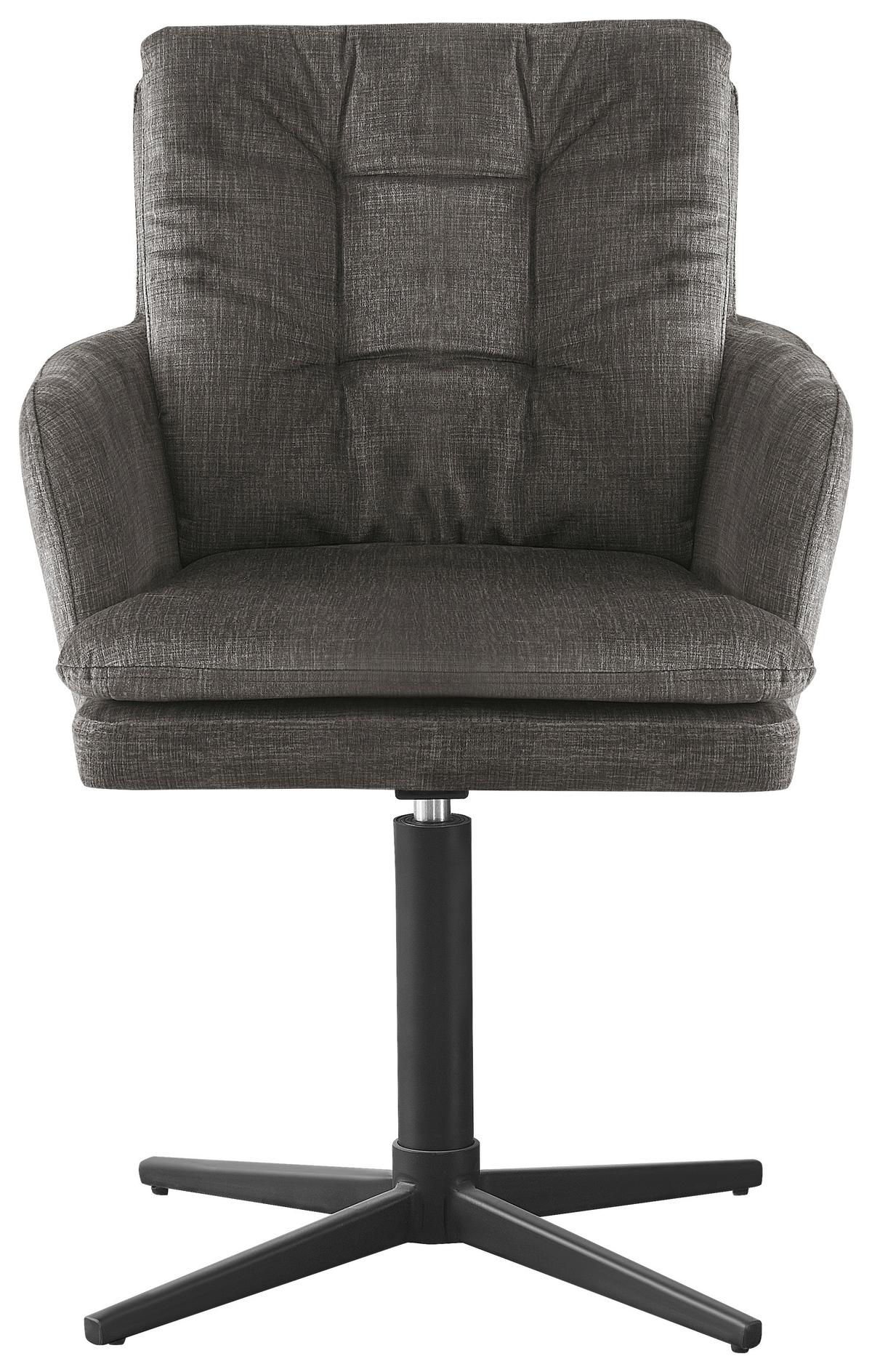 KRZESŁO Z PODŁOKIETNIKAMI INGO - czarny/szary, Design, metal/tkanina (60/88/67cm) - Novel