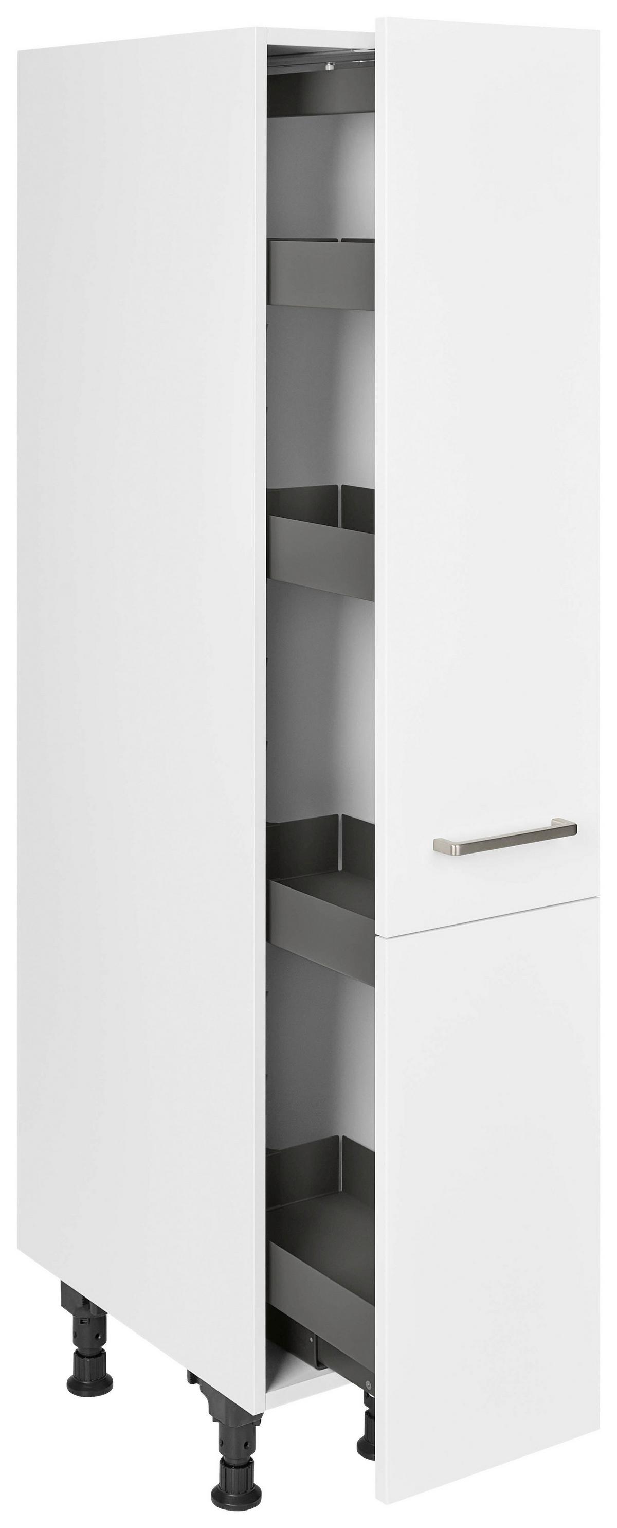 Apothekerschrank Touch Weiß - Edelstahlfarben/Weiß, MODERN, Holzwerkstoff/Metall (30/168/58cm) - Nobilia