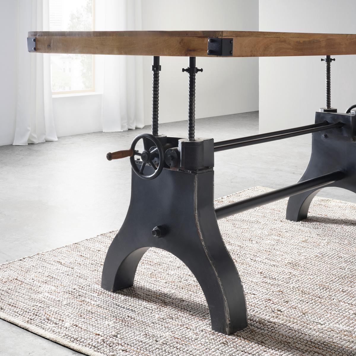 Masă INDUSTRIAL - culoare natur/negru, Lifestyle, lemn/metal (200/90/76cm) - Premium Living
