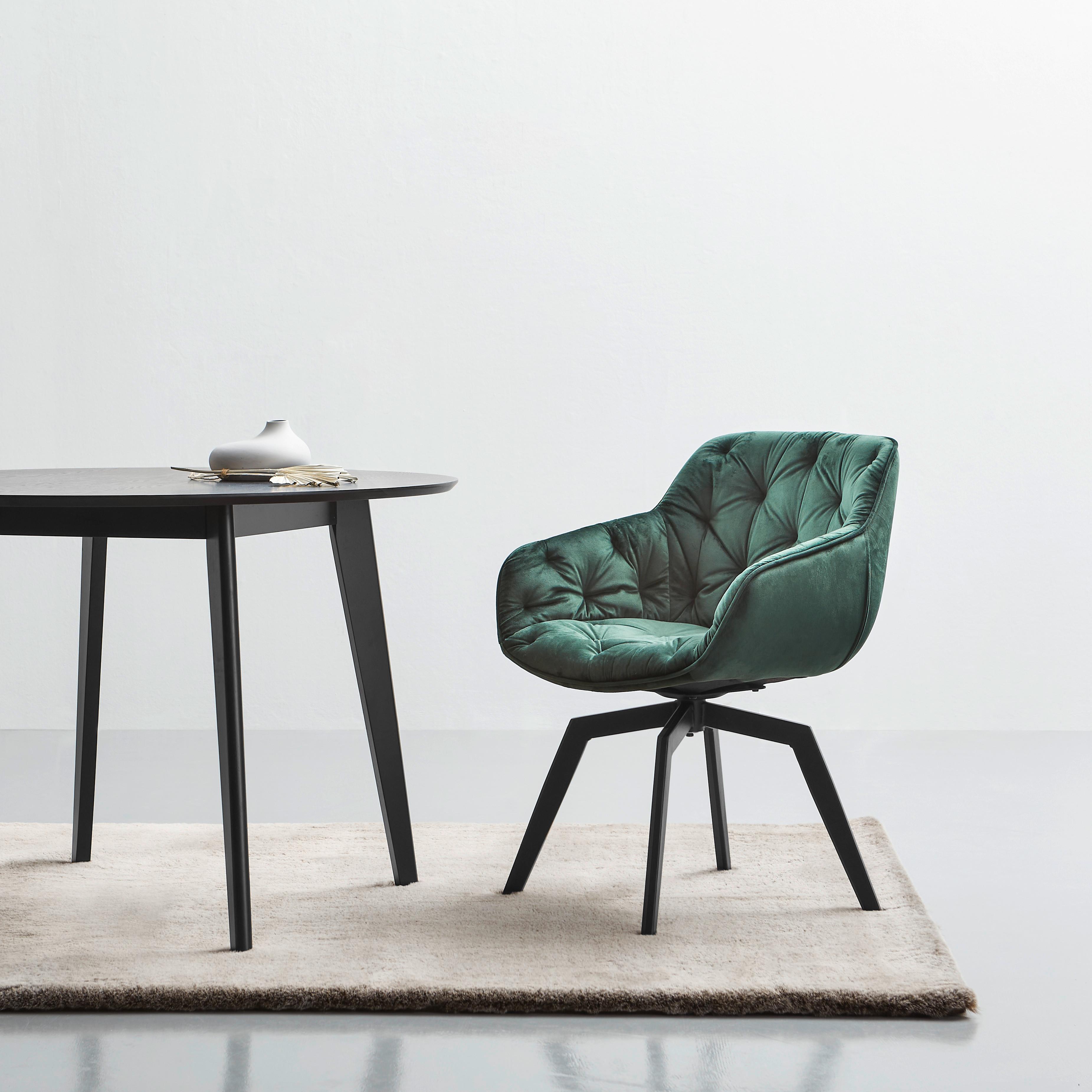 KRZESŁO Z PODŁOKIETNIKAMI AVEGNO - czarny/ciemnozielony, Modern, metal/drewno (58/83/63cm) - Livetastic