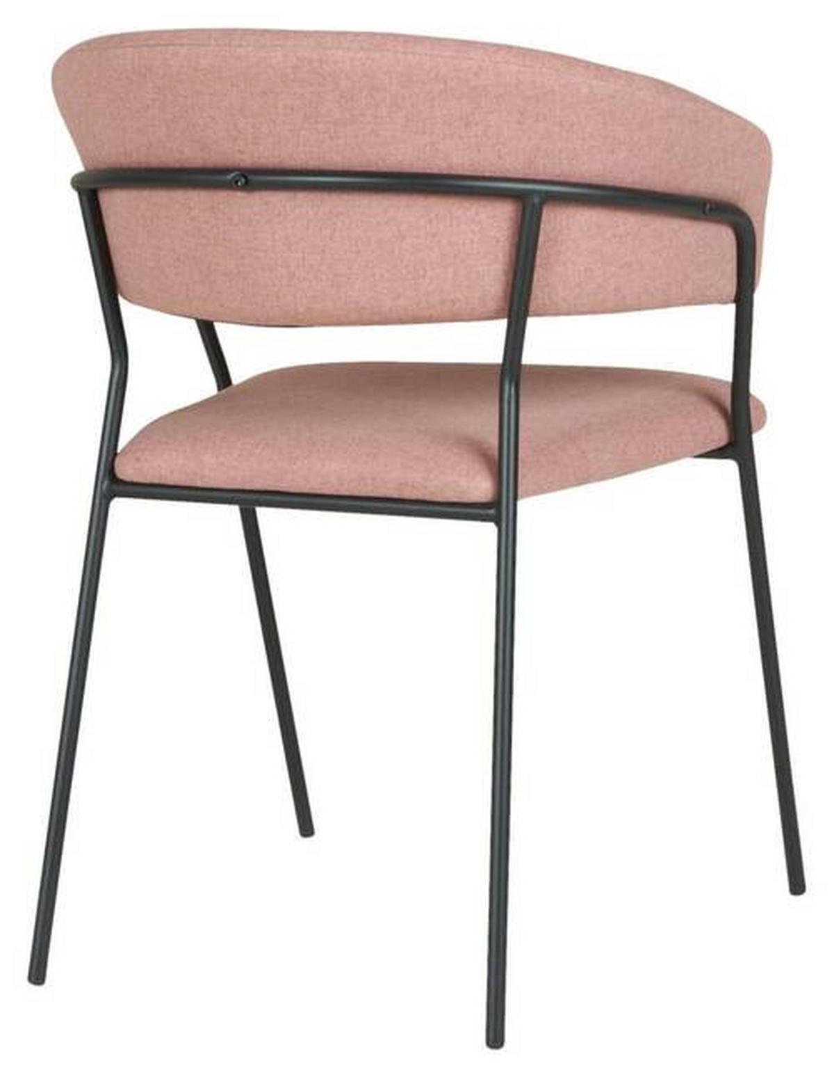 Armlehnstuhl Alice Rosa - Schwarz/Rosa, MODERN, Holz/Textil (53/80/59cm) - Mömax