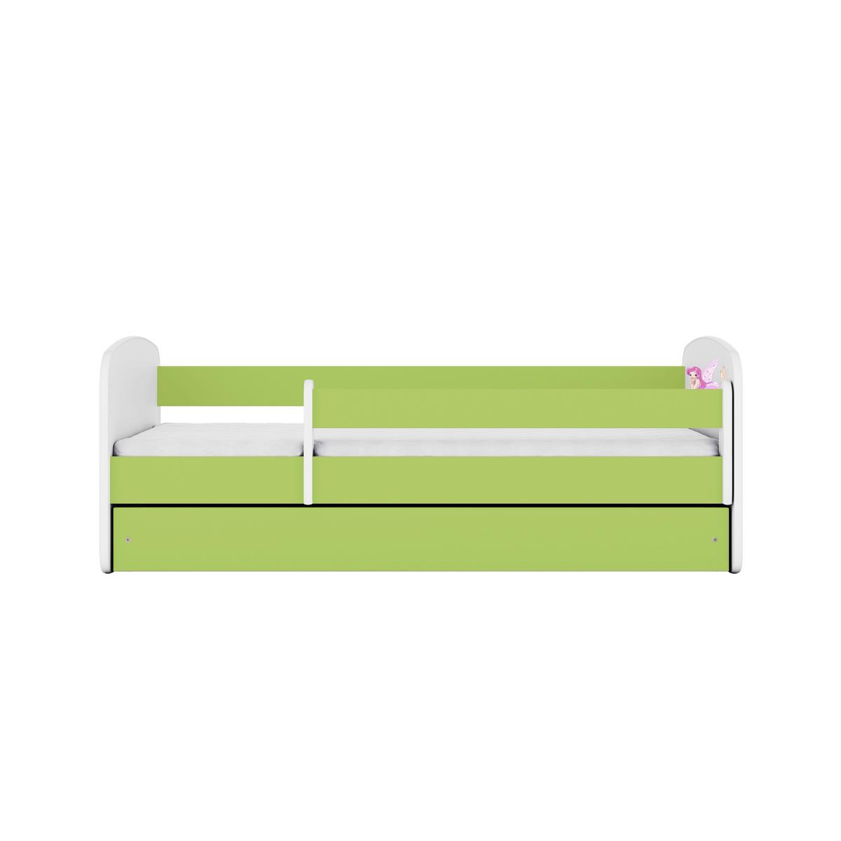 Otroška Postelja Babydreams, Bela, Zelena, 80x160cm - zelena/bela, Moderno, tekstil/leseni material (80/160cm) - MID.YOU