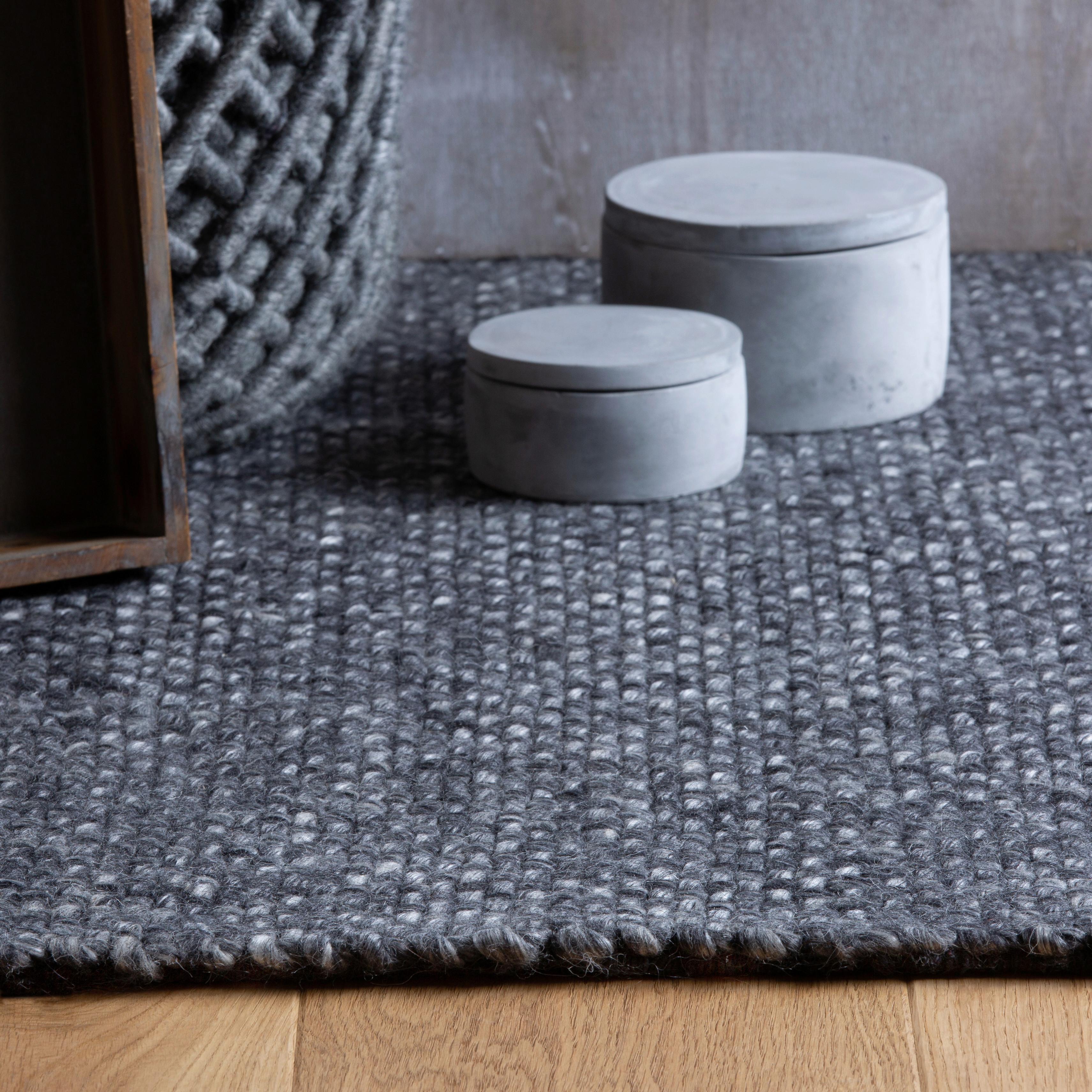 Webteppich my Eskil Anthrazit ca. 160x230cm - Anthrazit, Design, Textil (160/230cm) - Obsession