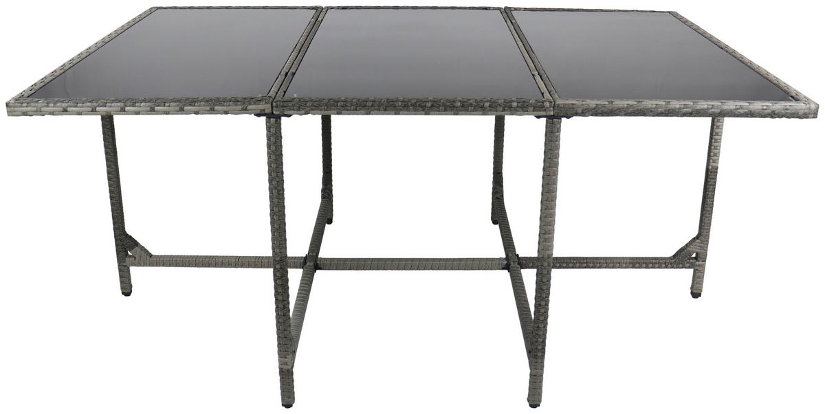 Gartentisch Raloso ca. 170x110x72 cm Grau - Grau, MODERN, Glas/Kunststoff (170/110/72cm) - Ambia Garden