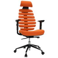 Drehstuhl Ergo Line II Pro Orange/Schwarz ca. 65x131x53cm - Schwarz/Alufarben, MODERN, Kunststoff/Textil (65/131/53cm) - MID.YOU