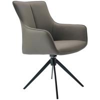 KRZESŁO Z PODŁOKIETNIKAMI YUKI - czarny/szary, Design, skóra/metal (64/87/60cm) - Novel