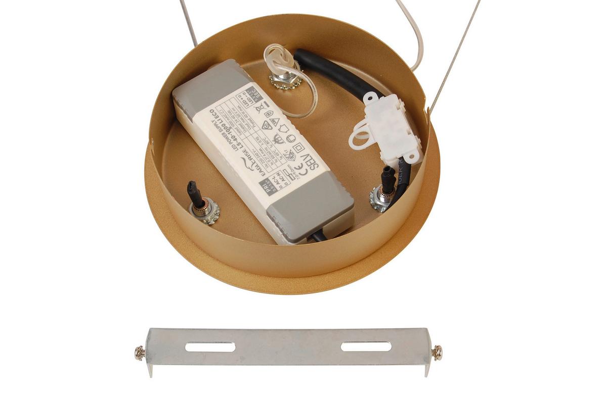 LAMPA WISZĄCA LED MADRID - biały/kolor złoty, Trend, tworzywo sztuczne/metal (60/120cm) - Novel