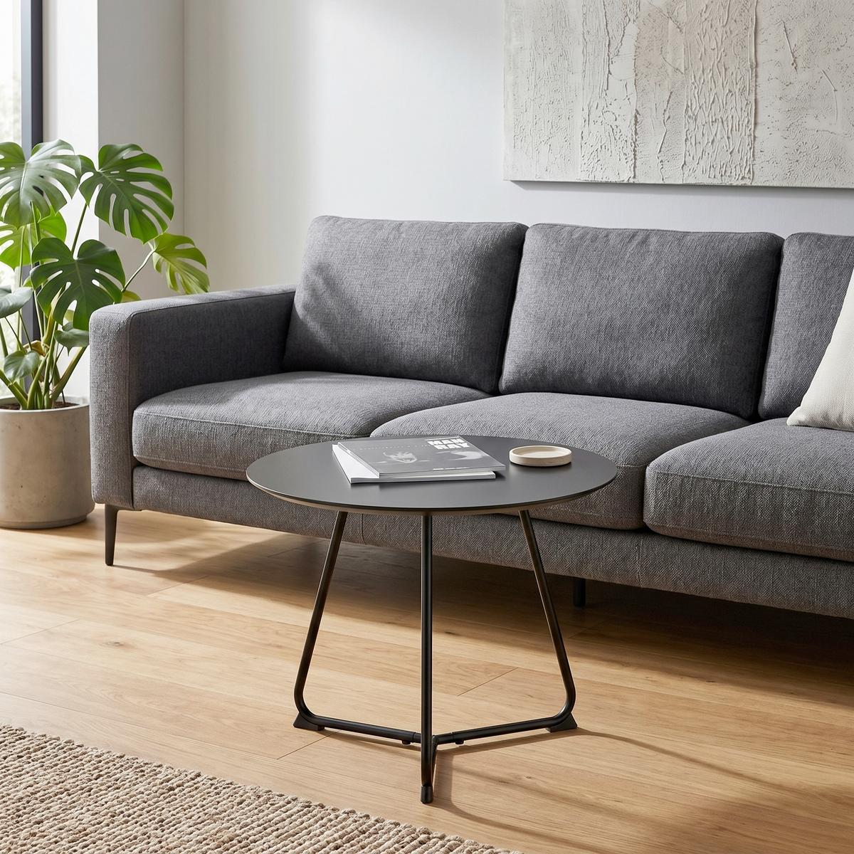 Couchtisch Mica Schwarz - Schwarz, MODERN, Holzwerkstoff/Metall (55/55/46cm) - Mömax