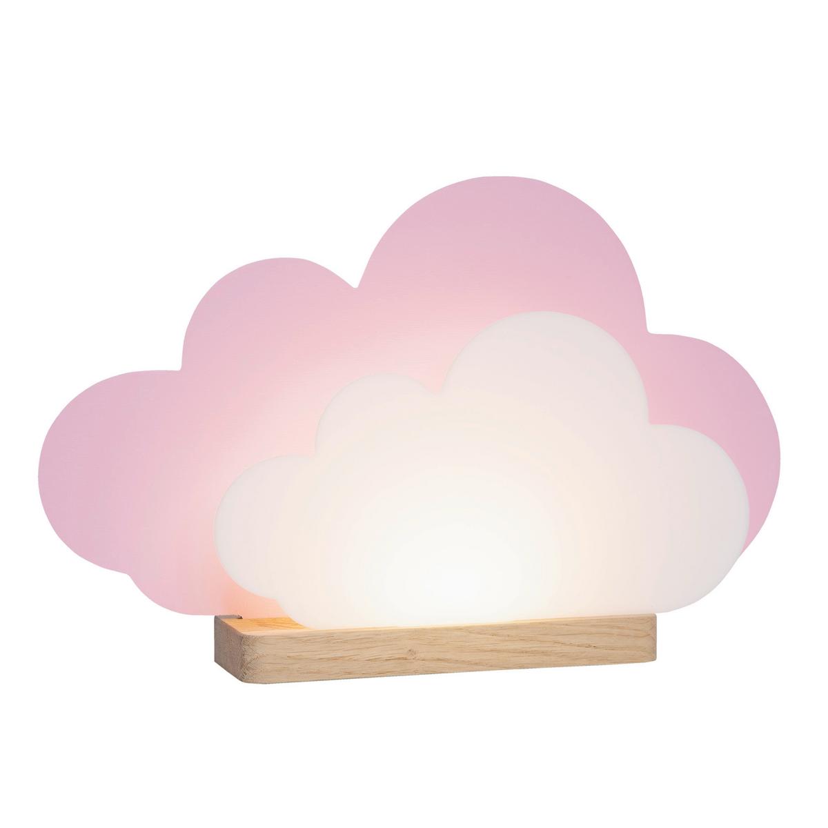 LAMPA STOŁOWA DZIECIĘCA 139820 - różowy, Basics, tworzywo sztuczne/drewno (20/35/7cm)