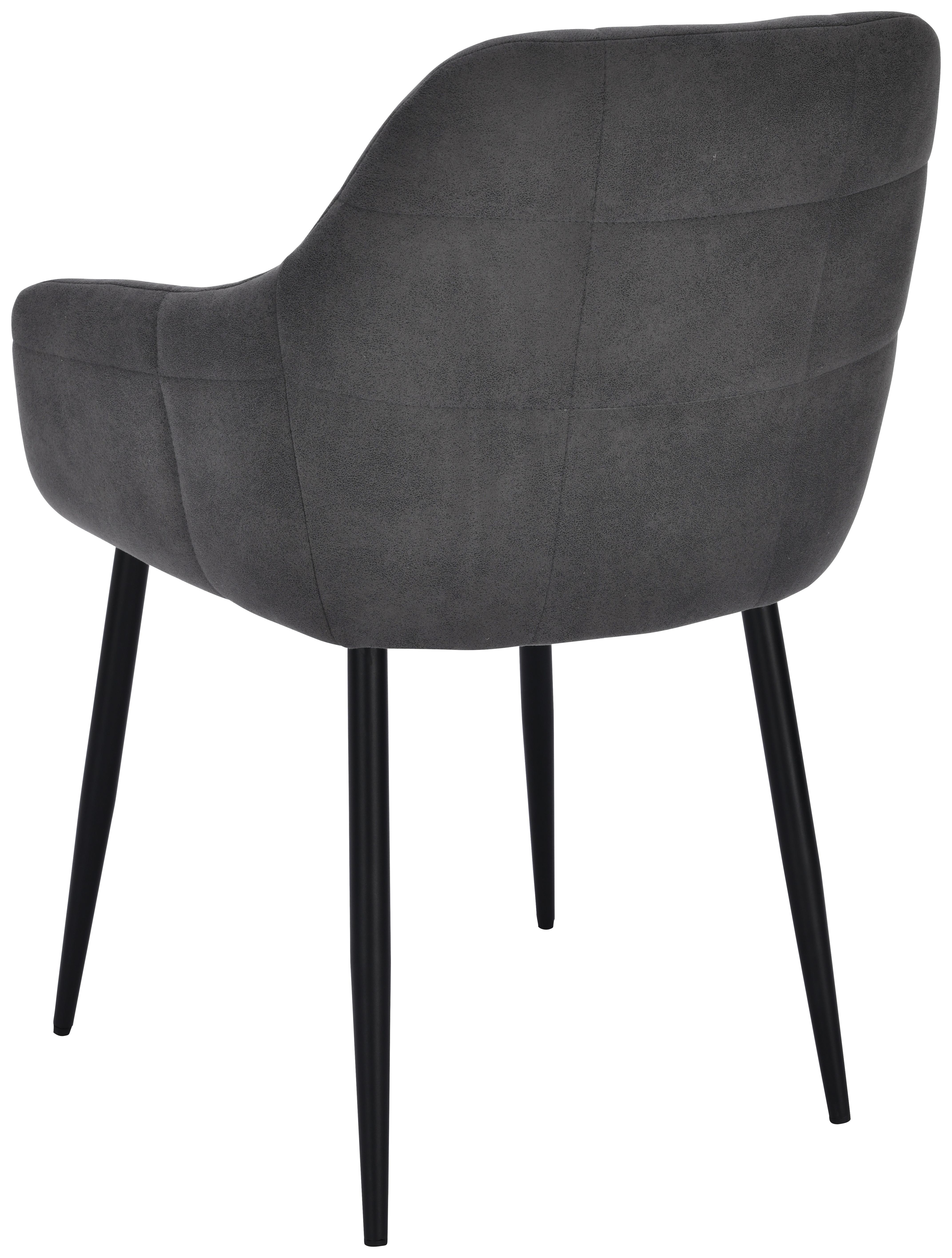 STOL MED ARMSTÖD NINO 2 - grå/svart, Modern, metall/trä (56/83/56cm) - Mömax