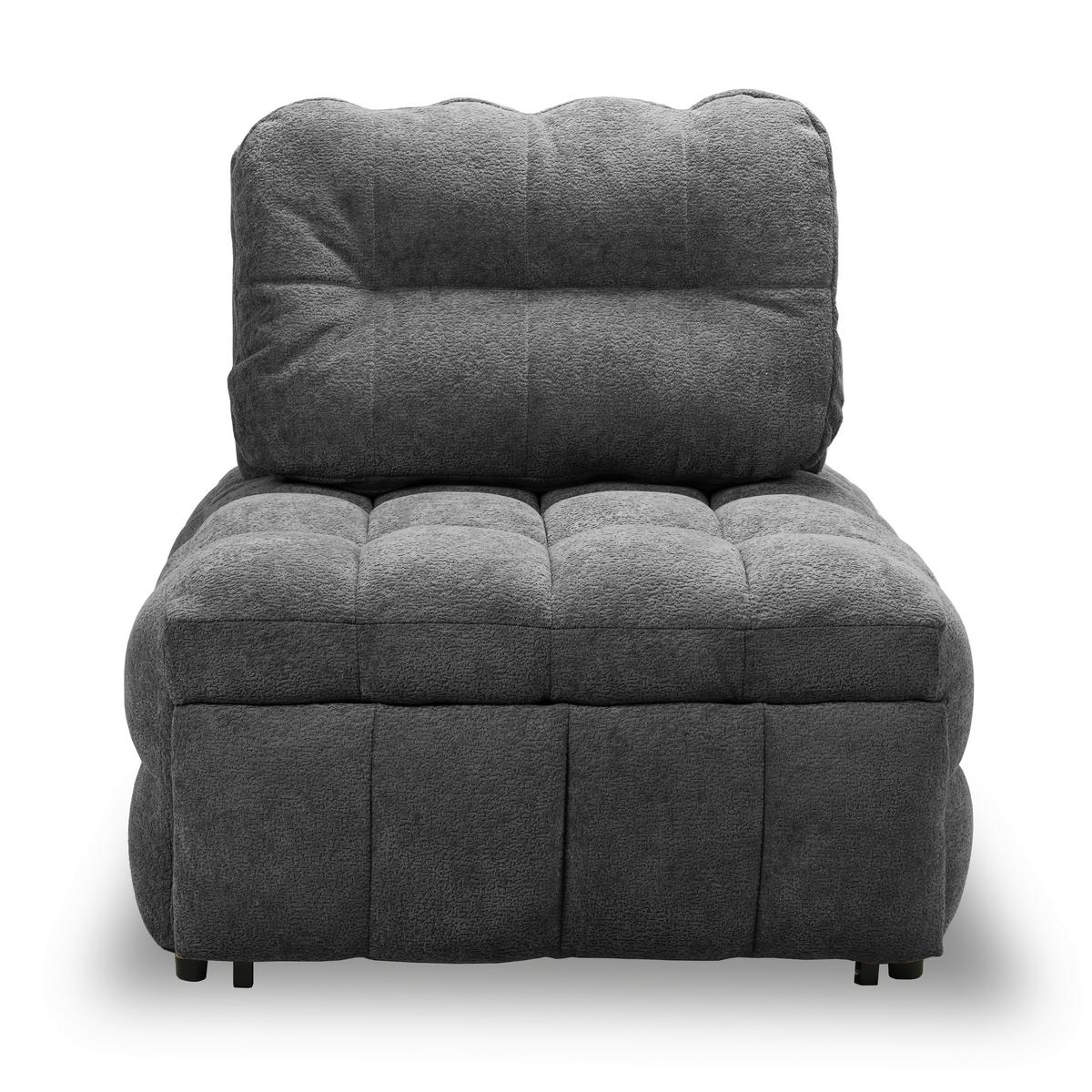 Schlafsessel Liara Webstoff Dunkelgrau - Dunkelgrau/Schwarz, MODERN, Holz/Textil (88/87/110cm) - Bessagi Home