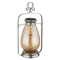 Solarleuchte 36647  Solar - Silberfarben/Schwarz, Design, Glas/Kunststoff (17/15/36,5cm) - Globo