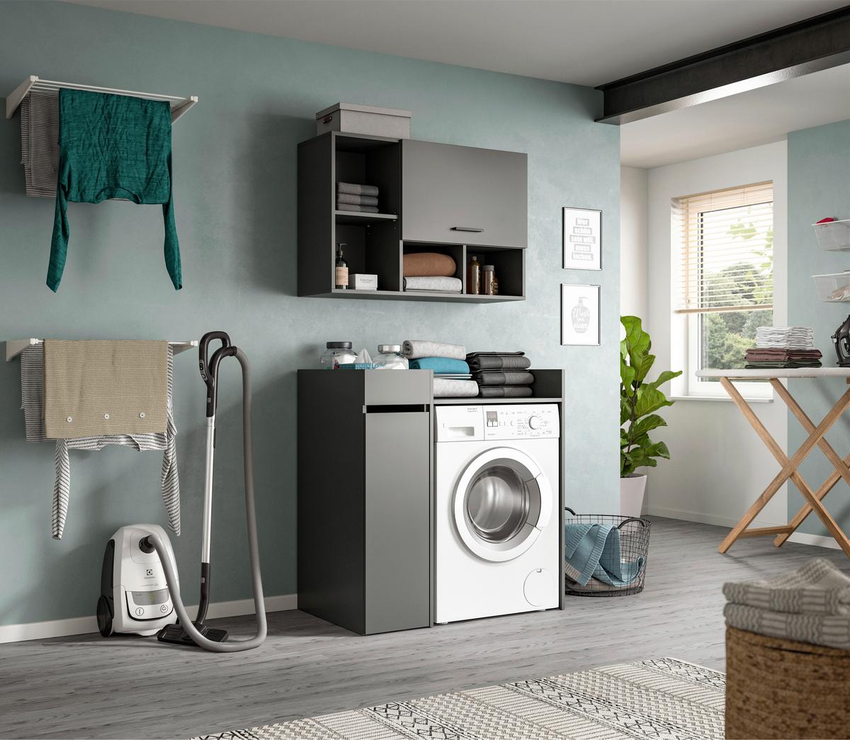 Hängeschrank Free Anthrazit - Anthrazit/Schwarz, Basics, Holzwerkstoff/Kunststoff (95/64/34cm) - MID.YOU