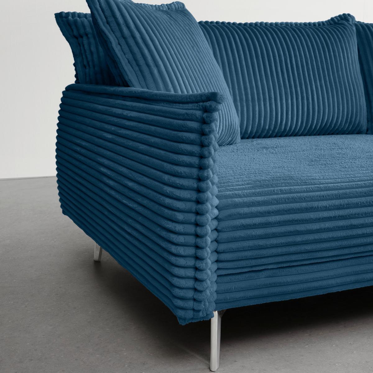 Mega Sofa Kiss - boje kroma/plava, Moderno, drvo/metal (241/90/117cm) - Mömax