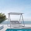Hollywoodschaukel Ilva Blu Grau Outdoorstoff/Metall - Hellgrau, MODERN, Textil/Metall (178/175/142cm) - Bessagi Garden