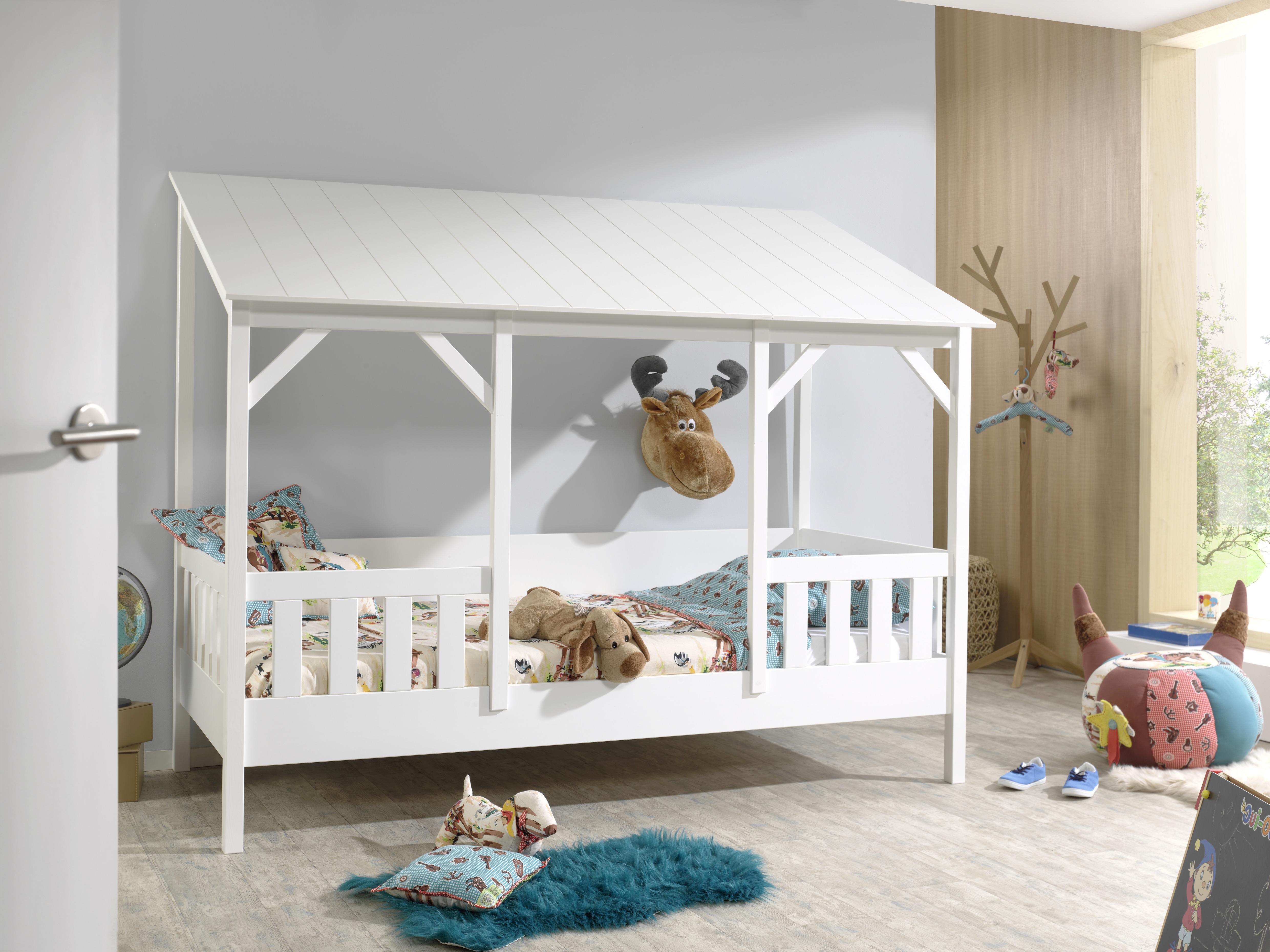 HAUSBETT Housebed 90x200 cm Weiß - Weiß, KONVENTIONELL, Holzwerkstoff (90/200cm) - MID.YOU