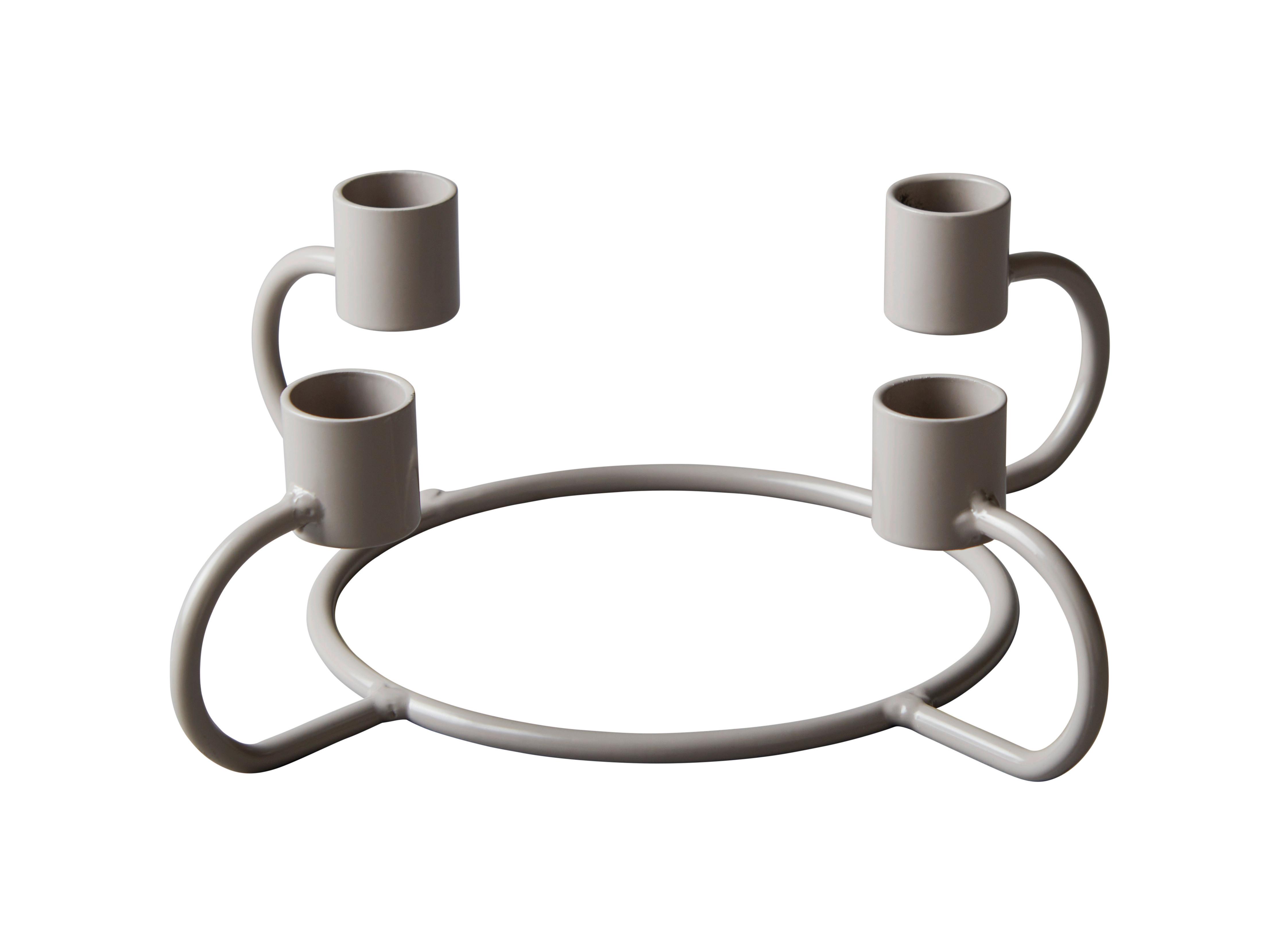Kerzenhalter Mira in Taupe - Taupe, Metall (24/7cm) - Visiona