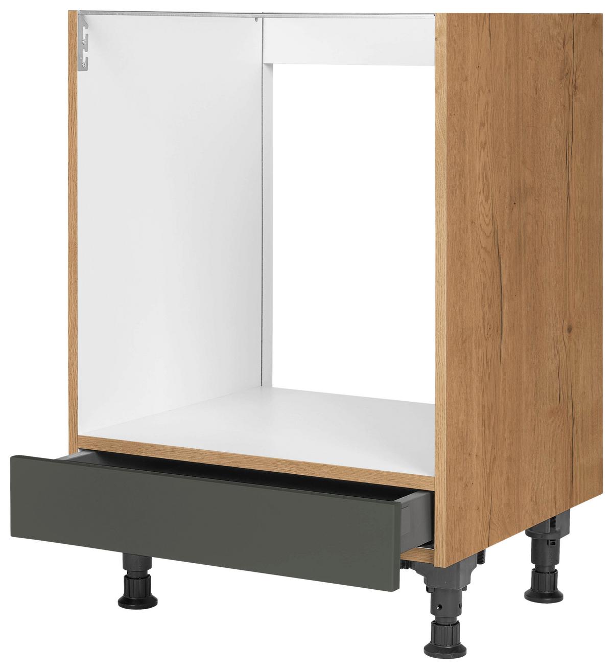 Herdumbauschrank Easytouch Grün - Eichefarben/Grün, MODERN, Holzwerkstoff (60,0/87,0/56,0cm) - Nobilia