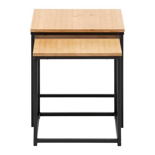 SET DE TABLES D'APPOINT KOKO -EXKLUSIV- - couleur naturelle/noir, LIFESTYLE, matériaux naturels/métal (34/38/36/40/34/38cm) - Mömax