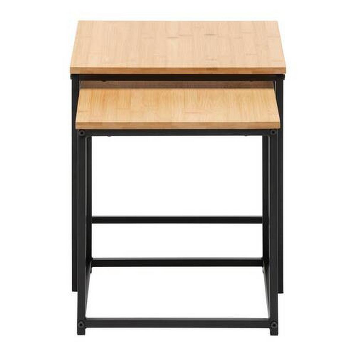 ZESTAW STOLIKÓW BOCZNYCH KOKO -EXKLUSIV- - kolor naturalny/czarny, Lifestyle, materiały naturalne/metal (34/38/36/40/34/38cm) - Mömax