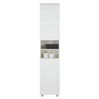 armoire haute in Weiss ca. 40x194x32cm - Weiss/Silberfarben, Modern, Holzwerkstoff/Kunststoff (40/194/32cm) - Mömax