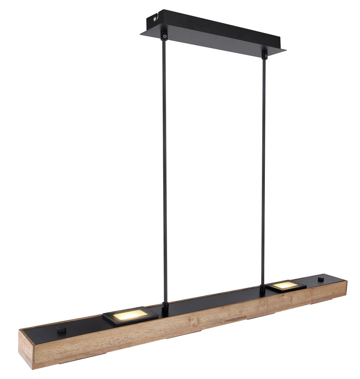 LAMPA WISZĄCA LED 56247-6HB - czarny/ciemnobrązowy, Natur, metal/drewno (80/8/120cm) - Globo
