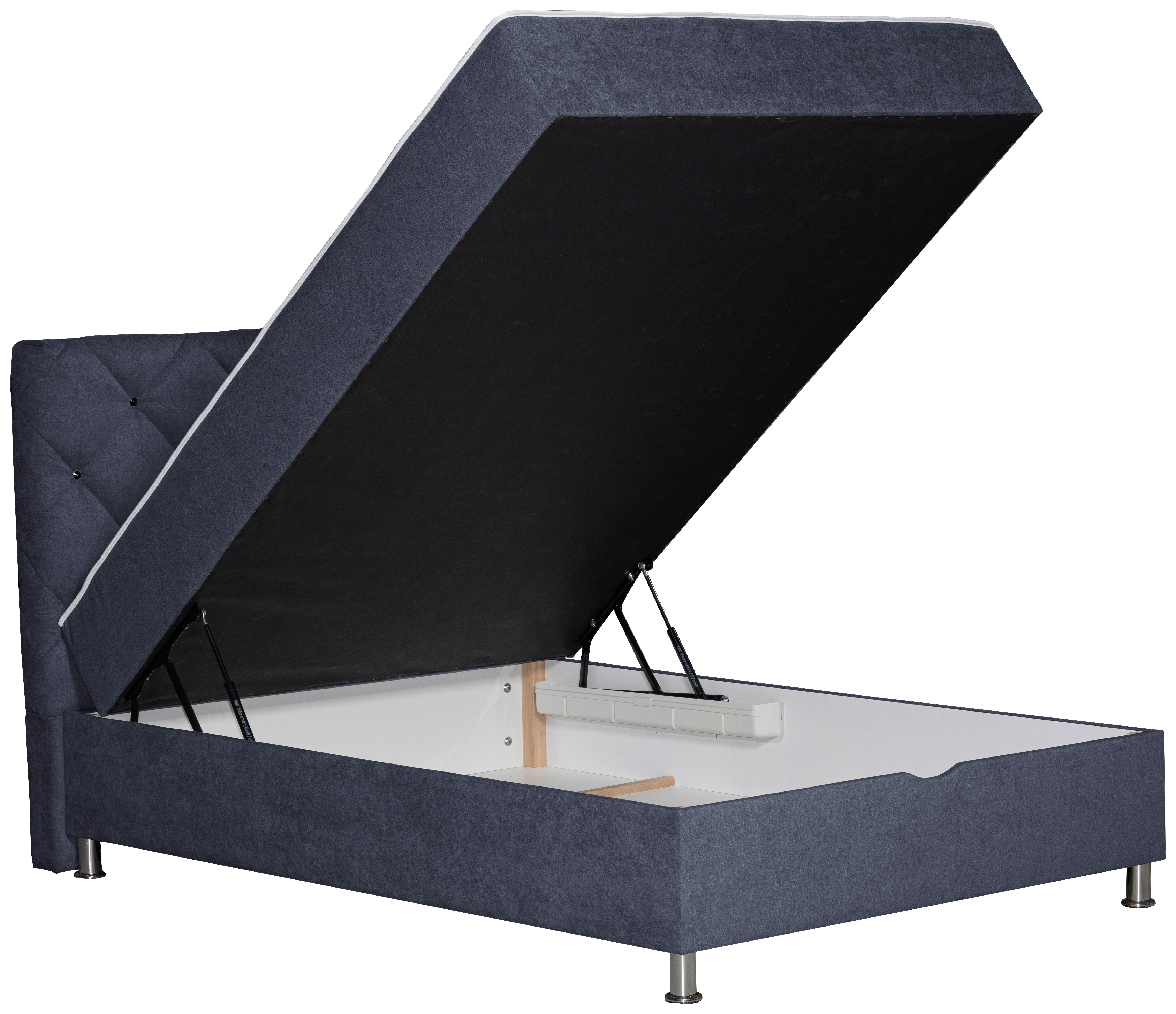 Postelja Z Vzmetnico Black Diamant, 140x200, Antracit - barve kroma/antracit, Design, umetna masa/tekstil (140/200cm) - Modern Living