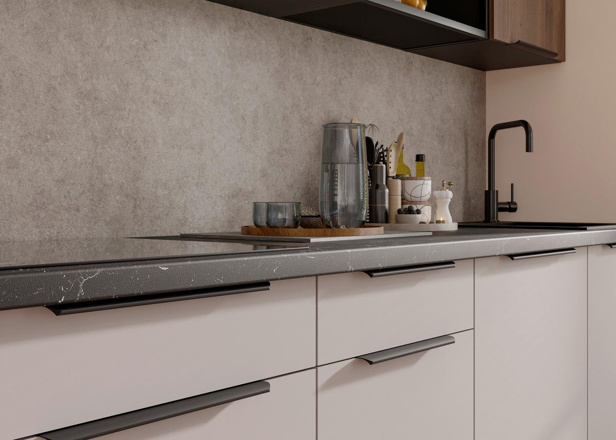 Blok Kuhinja Arona/monza - kašmir/boja orahovog drveta, Moderno, metal/pločasti materijal (280/210/60cm) - Modern Living