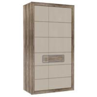 Dulap de haine Tiziano - bej/culoare lemn stejar, Modern, plastic/metal (108,8/203,4/54,2cm) - Modern Living